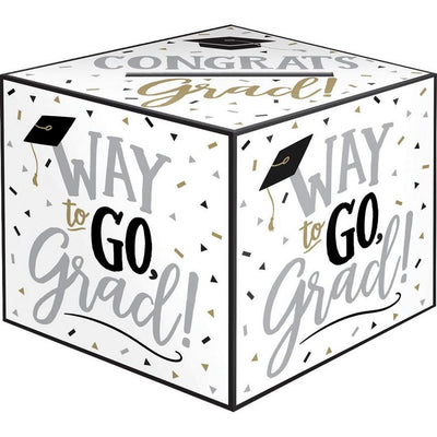 Black & White Way to Go Grad Card Holder Box