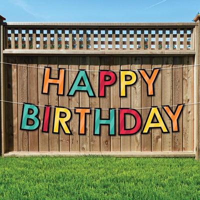 Colorful Happy Birthday - Large Birthday Party Decorations - Outdoor Banner