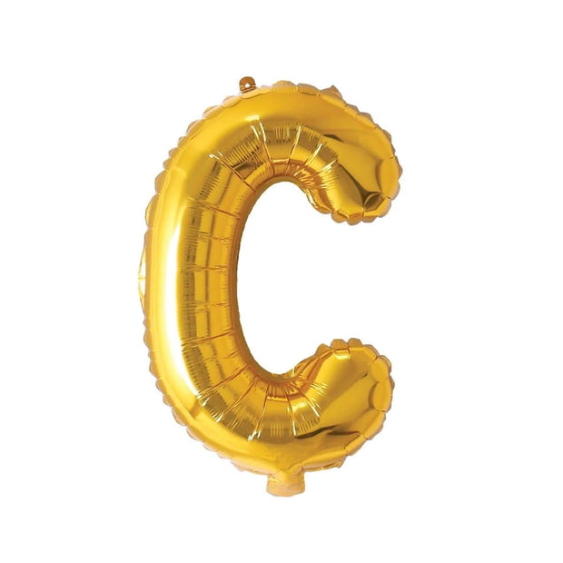 Gold Letter C Foil Balloon, 16 Inches