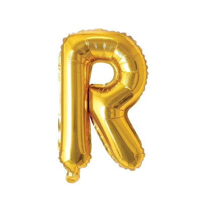 Gold Letter R Foil Balloon, 16 Inches