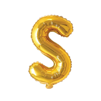 Gold Letter S Foil Balloon, 16 Inches